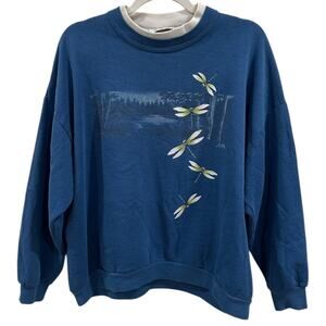 90s Blue Firefly Graphic Jumper